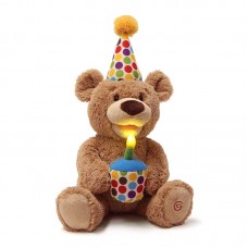 Gund Happy Birthday Bear Animated Plush Toy 14"| 0 months+ | Peek-a-boo Plush Toy | Baby Soft Toy | Stuffed Toy